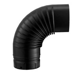 Castorama Coude émaillé Noir Mat 90° Ø180 Mm Poujoulat
