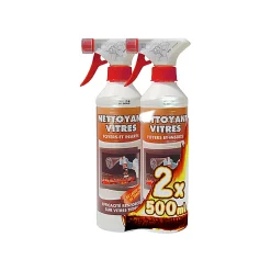 Castorama Lot De 2 Nettoyant Vitres, Foyers Et Inserts En Flacon De 500 Ml