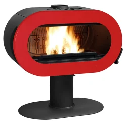 Castorama Poêle à Bois Invicta Fifty Sur Pied Rouge 10 KW