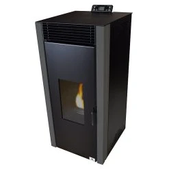 Castorama Poêle à Granulés Chinvest Aubrac 12C Gris Mat 12 kW