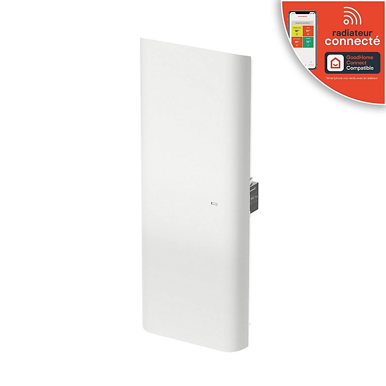 Castorama Radiateur Connecté électrique à Inertie Sèche GoodHome Florya Blanc 1000W Vertical 1 Castorama Radiateur Connecté électrique à Inertie Sèche GoodHome Florya Blanc 1000W Vertical