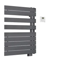 Castorama Sèche-serviettes électrique à Inertie Fluide Acova Alpaga Asymétrique Anthracite 500W