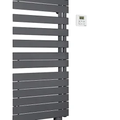 Castorama Sèche-serviettes électrique à Inertie Fluide Acova Alpaga Asymétrique Anthracite 750W