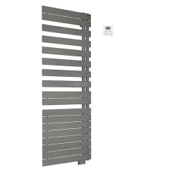 Castorama Sèche-serviettes électrique à Inertie Fluide Acova Alpaga Asymétrique Grey Aluminium 1000W