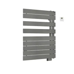 Castorama Sèche-serviettes électrique à Inertie Fluide Acova Alpaga Asymétrique Grey Aluminium 500W