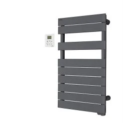 Castorama Sèche-serviettes électrique à Inertie Fluide Acova Alpaga Symétrique Anthracite 500W