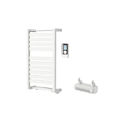 Castorama Sèche-serviettes électrique GoodHome Loreto Blanc 350W + Soufflerie Amovible GoodHome Acilia Blanc 500W