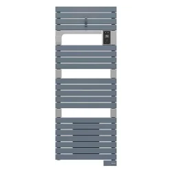Castorama Sèche-serviettes électrique Soufflant à Inertie Fluide Sauter Asama Connectable Bleu Gris 750W + Soufflerie 1000W