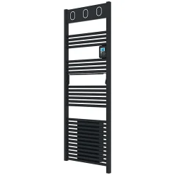 Castorama Sèche-serviettes électrique Soufflant à Inertie Fluide Sauter Marapi Anthracite 750 + Soufflerie 1000W